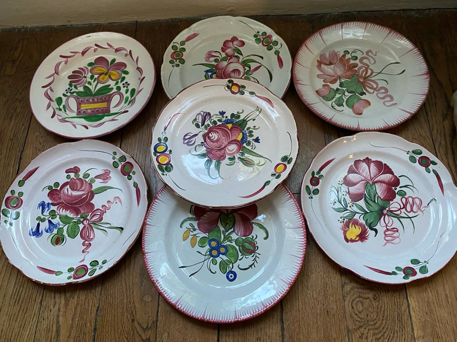 Antique flower plates