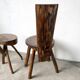 Set of three alpine chairs in solid pine, France, 1950s.