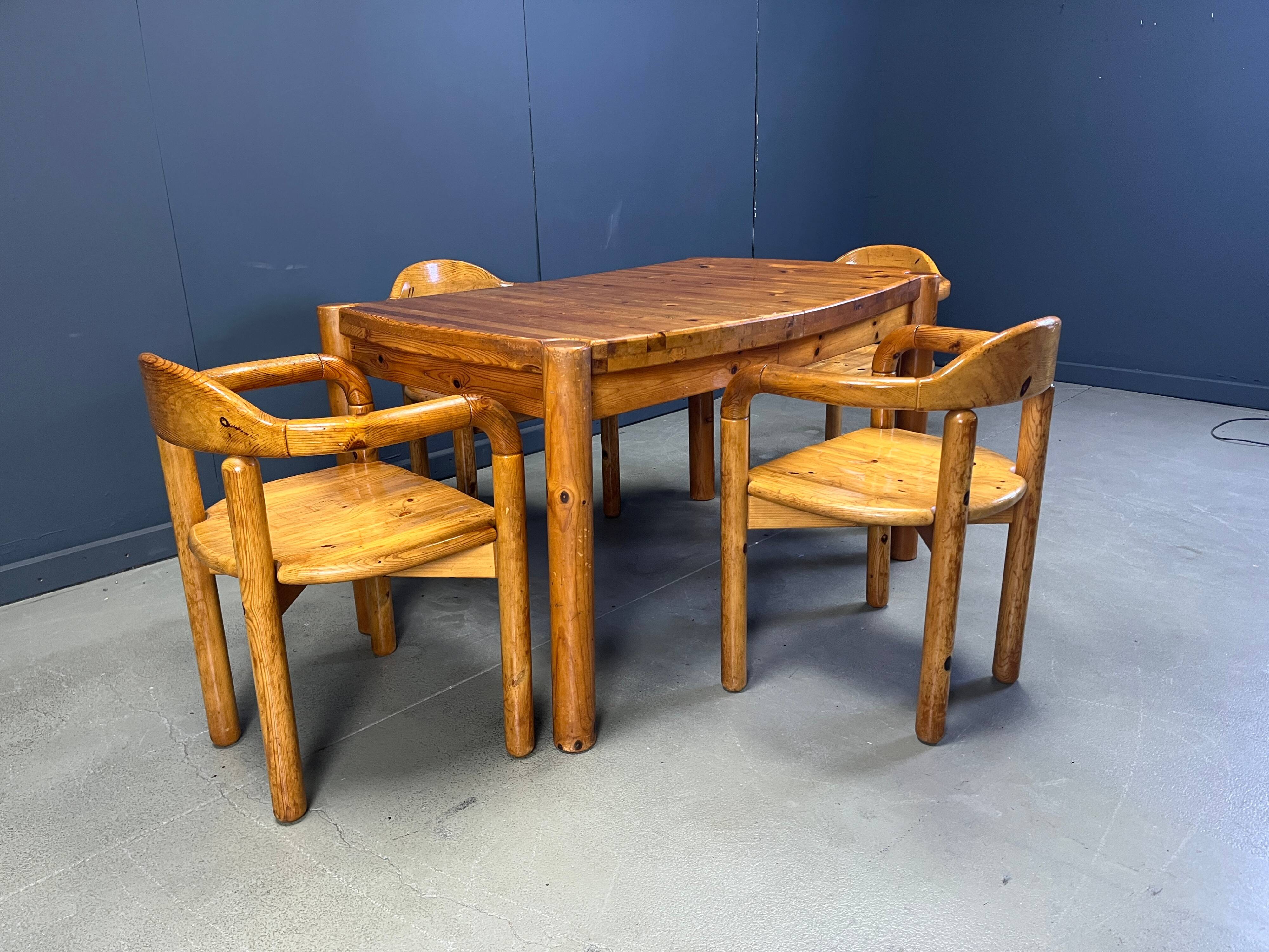 CJ Rosengaarden pine wood dining set - set of 5 - 1970s