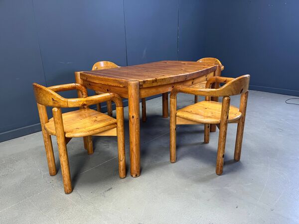 Ensemble de salle à manger en pin CJ Rosengaarden - ensemble de 5 - années 1970