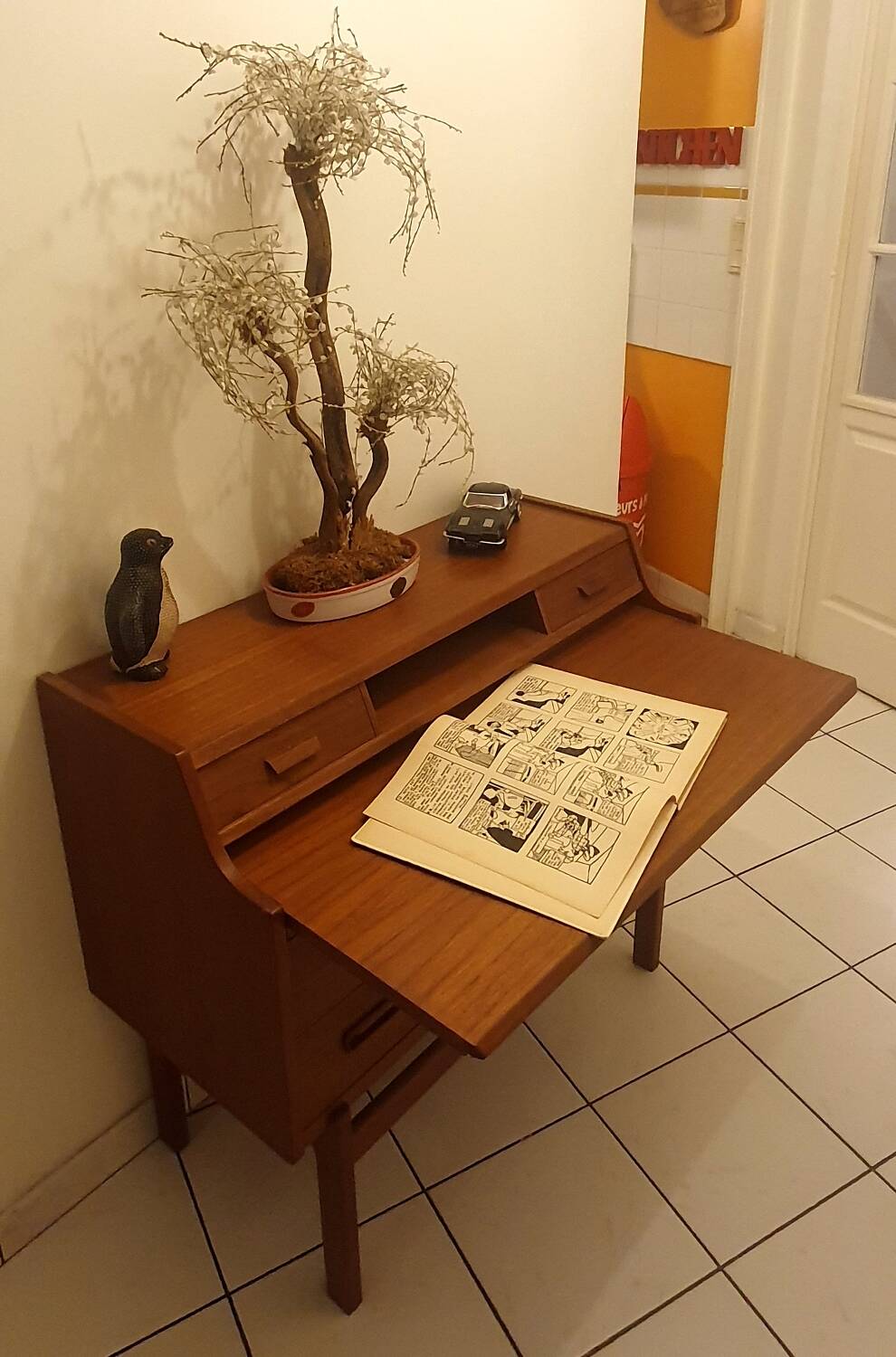 Teak secretary desk by Arne Wahl Iversen, 1960s