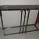 console table brushed steel design Paul Le Geard year 70