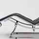 Vintage Italian chaise lounge chair chrome and leather by Guido Faleschini 1970s