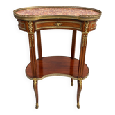 Table rognon en acajou, marbre brocatelle Transition Louis XV 19ème