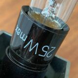 Vintage German wall or ceiling lamp from the space age in chrome and glass by Motoko Ishii for Staff, 1970s.