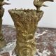 Pair of vases, solid bronze, gilded, early 20th century work, dove decoration, sheaf of wheat, art