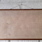 Original Old School Wall Planisphere. Original Vintage in Paper Over Linen World Map.