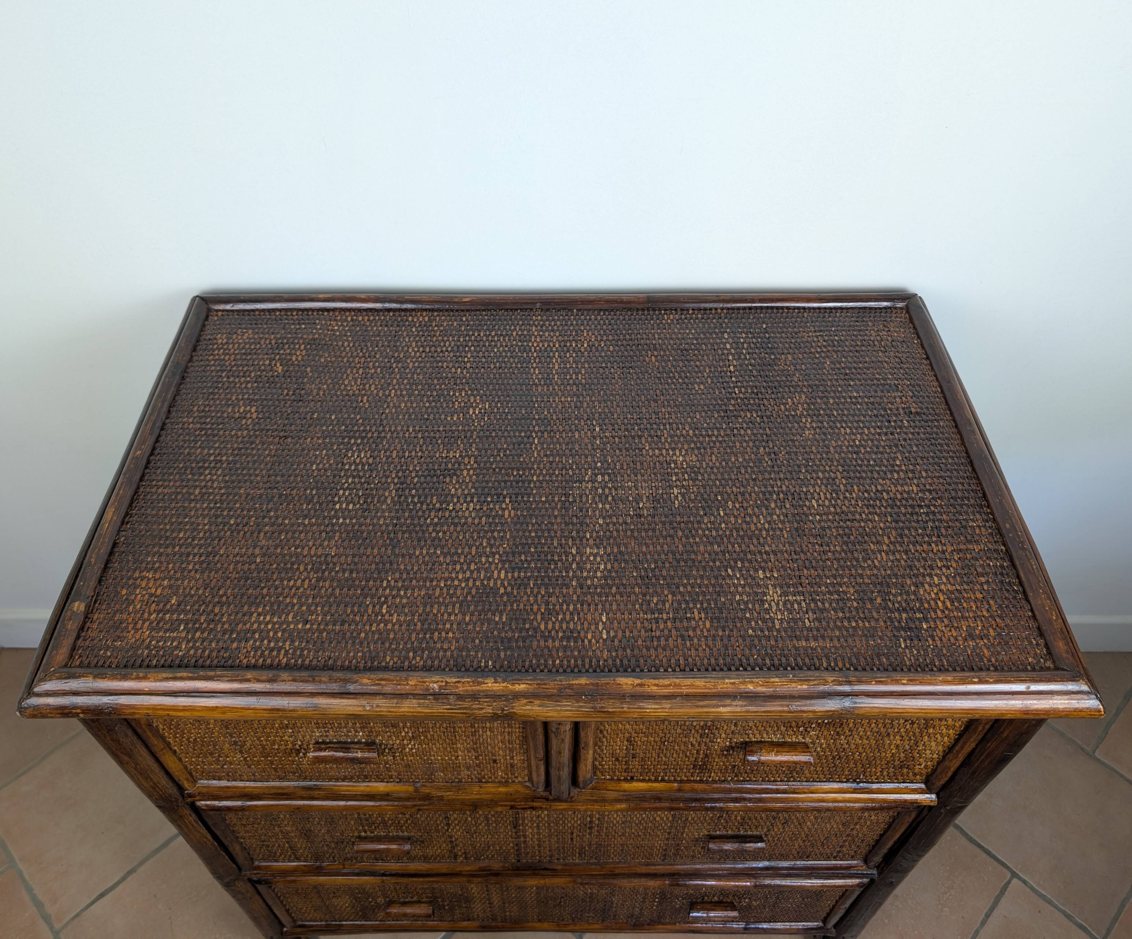 Commode bambou et rotin