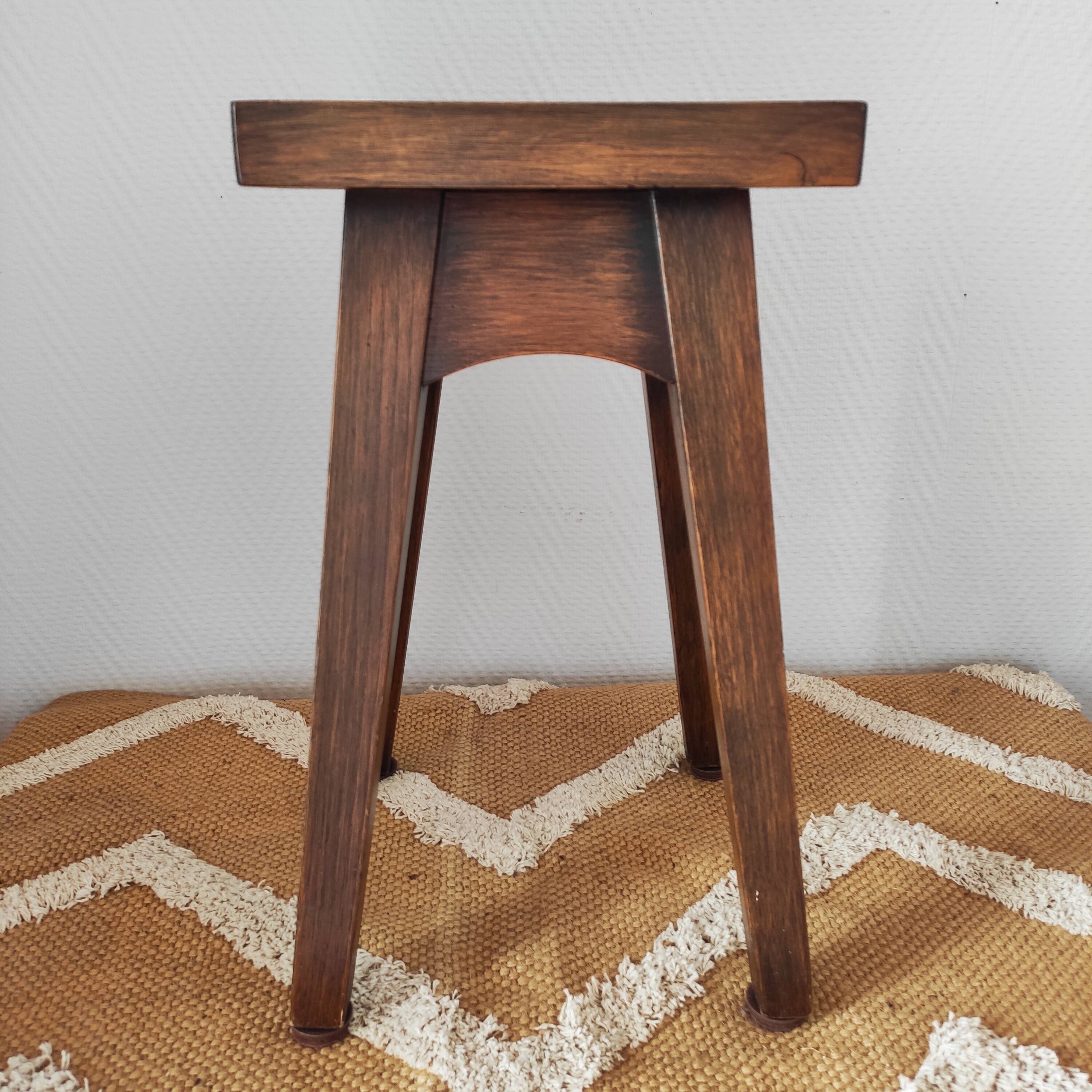 Vintage solid oak stool