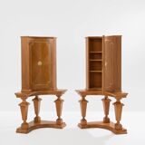 Paire de consoles d’encoignure chêne bronze attr. André Arbus 1940