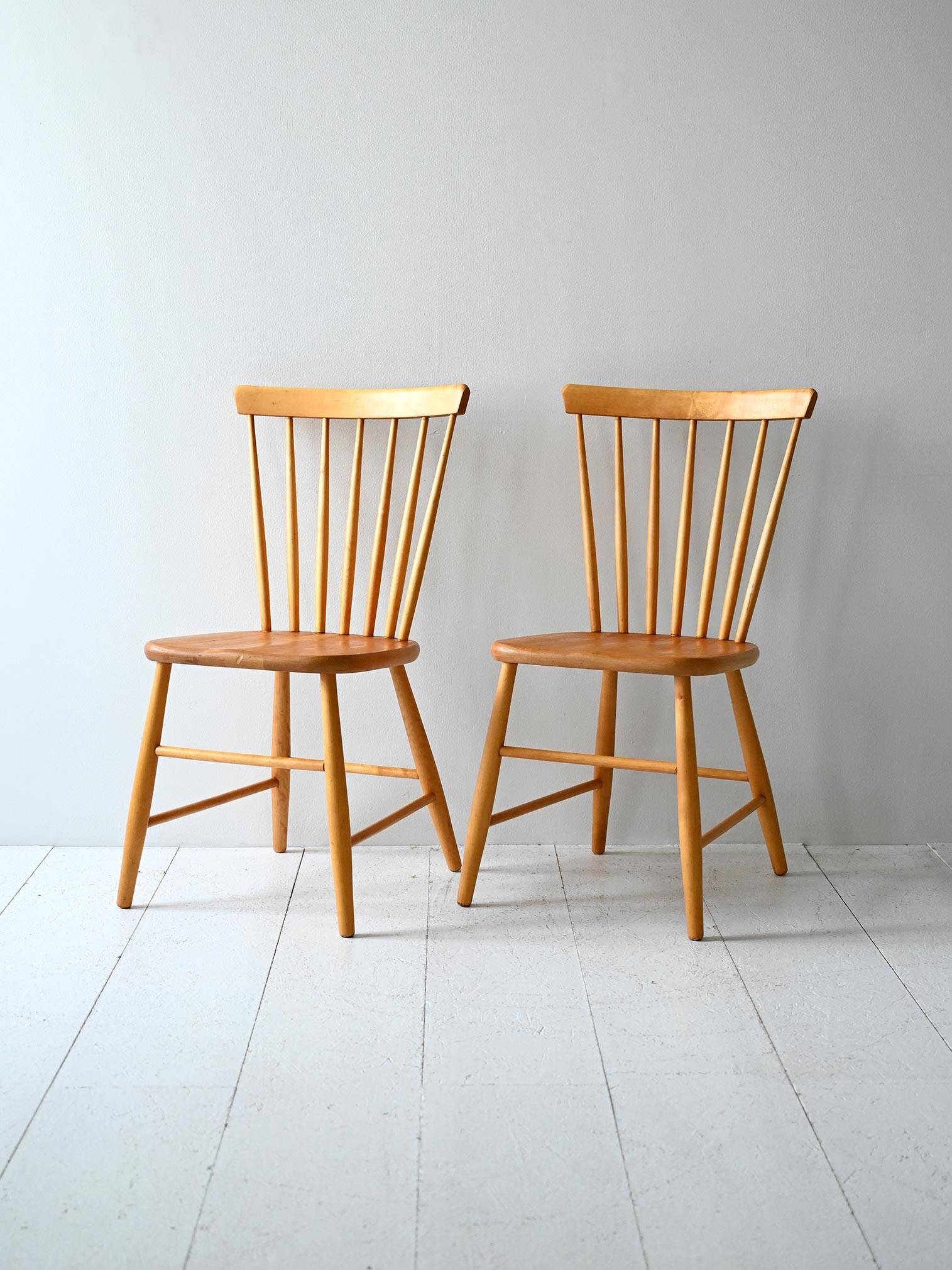 Paire de chaises Pinstolar scandinaves du milieu du siècle