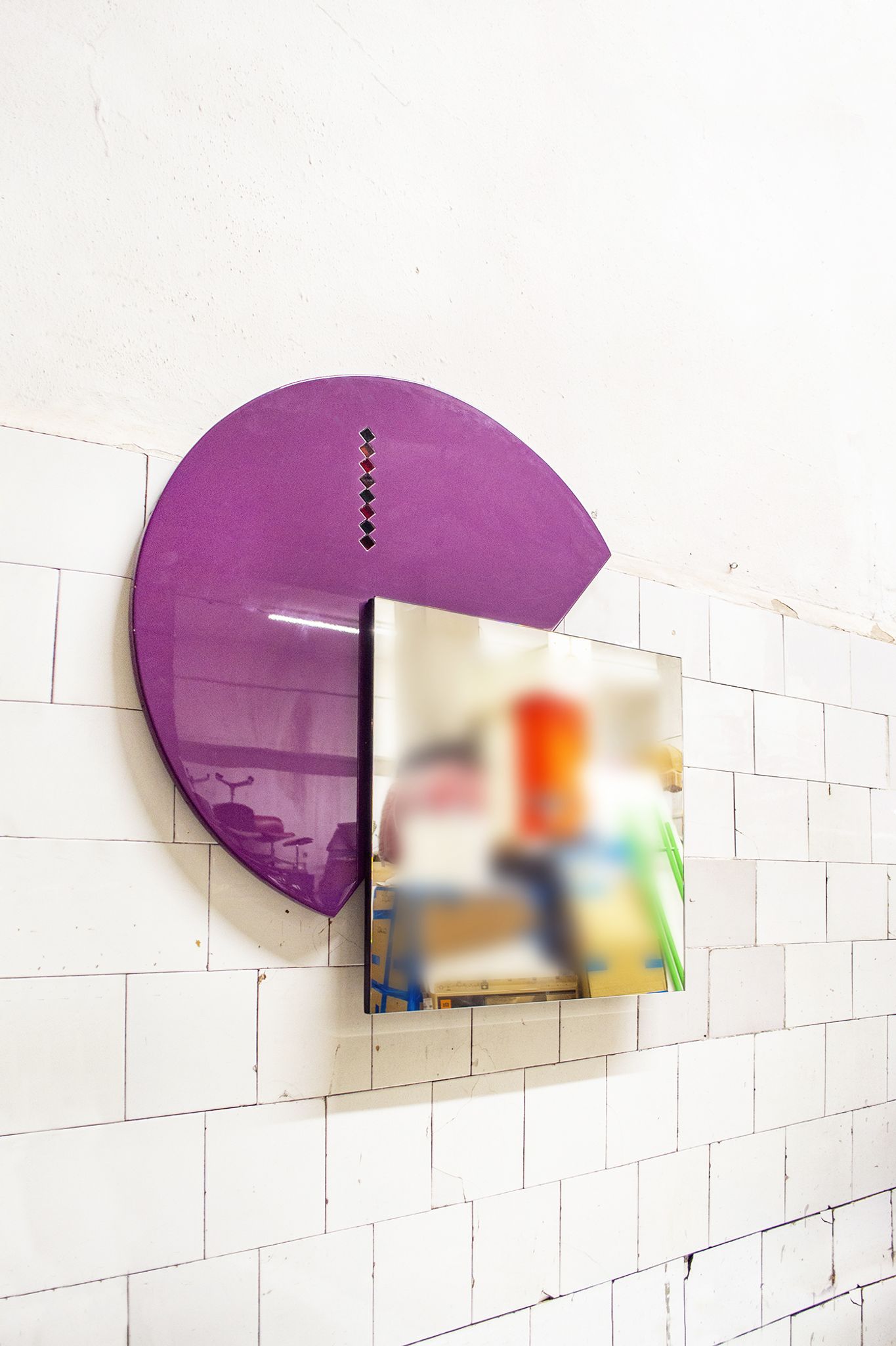 Miroir mural postmoderne par Saporiti Italia, années 80