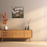 Original signed peony flower bouquet painting with its certificate