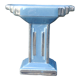 Empty pocket glazed ceramic blue column shape art deco 20s/30s
