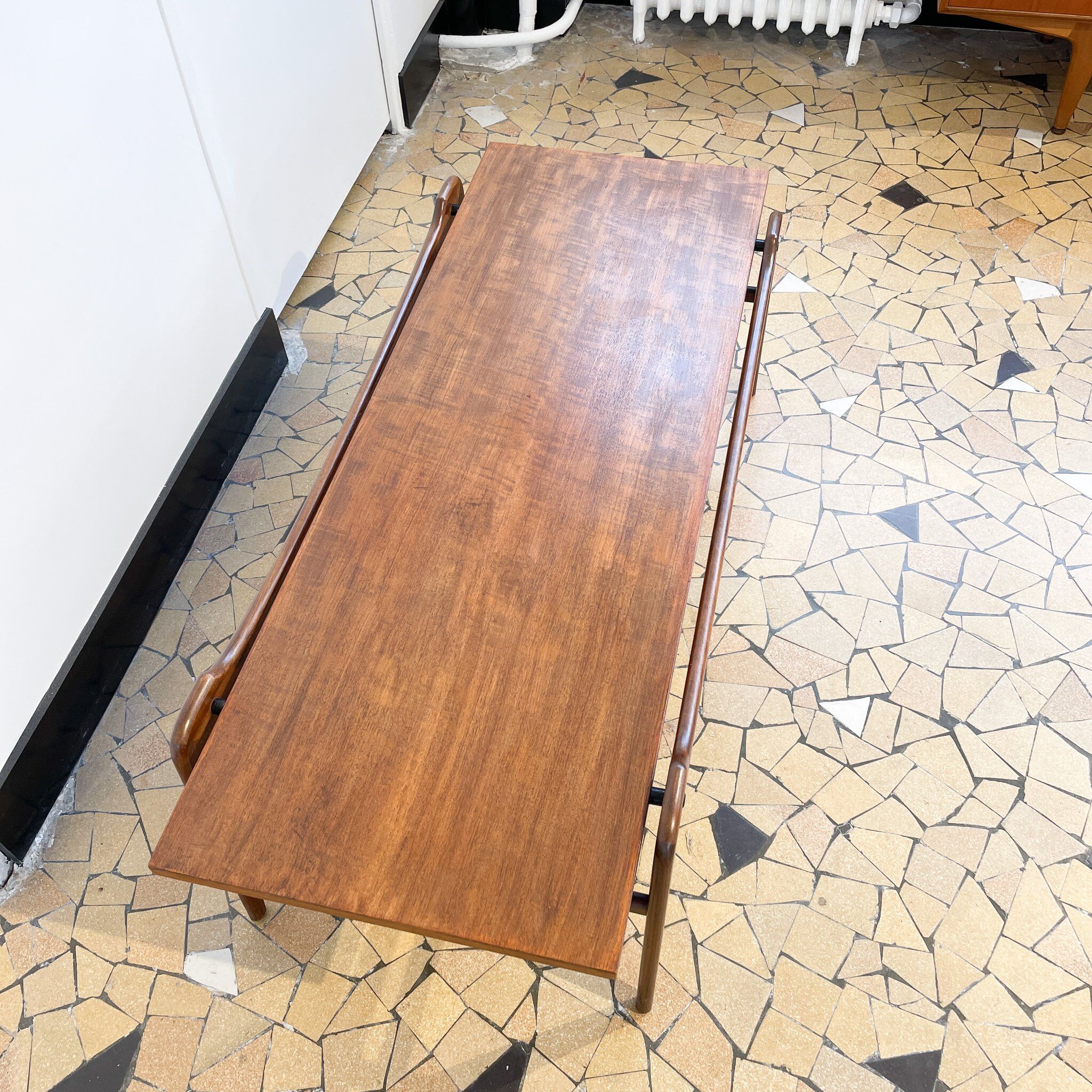 Scandinavian coffee table compass legs