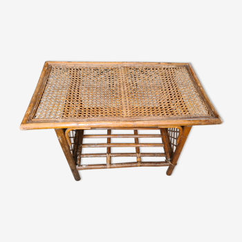 Table en rotin et bambou vintage