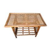 Table in rattan and vintage bamboo