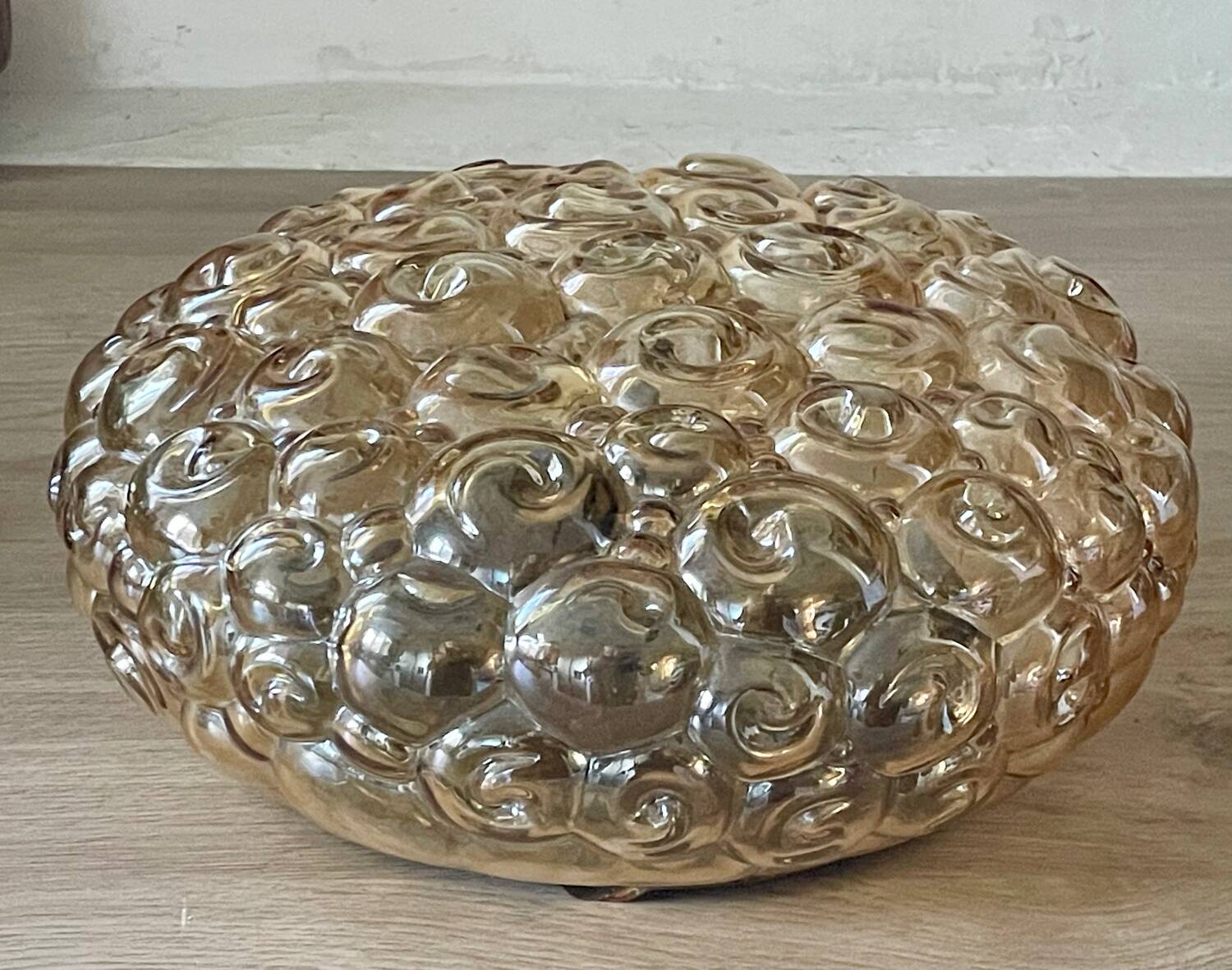 Helena Tynell Vintage Snail Amber Glass Ceiling Light