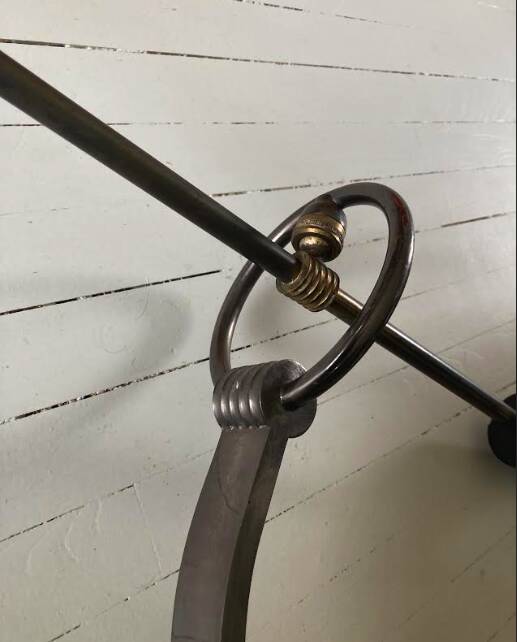 Rare pendulum wall lamp, Editions Maison Lunel, Paris, France, circa 1950