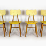 Set of 4 vintage wooden dining chairs from Ton 1960s