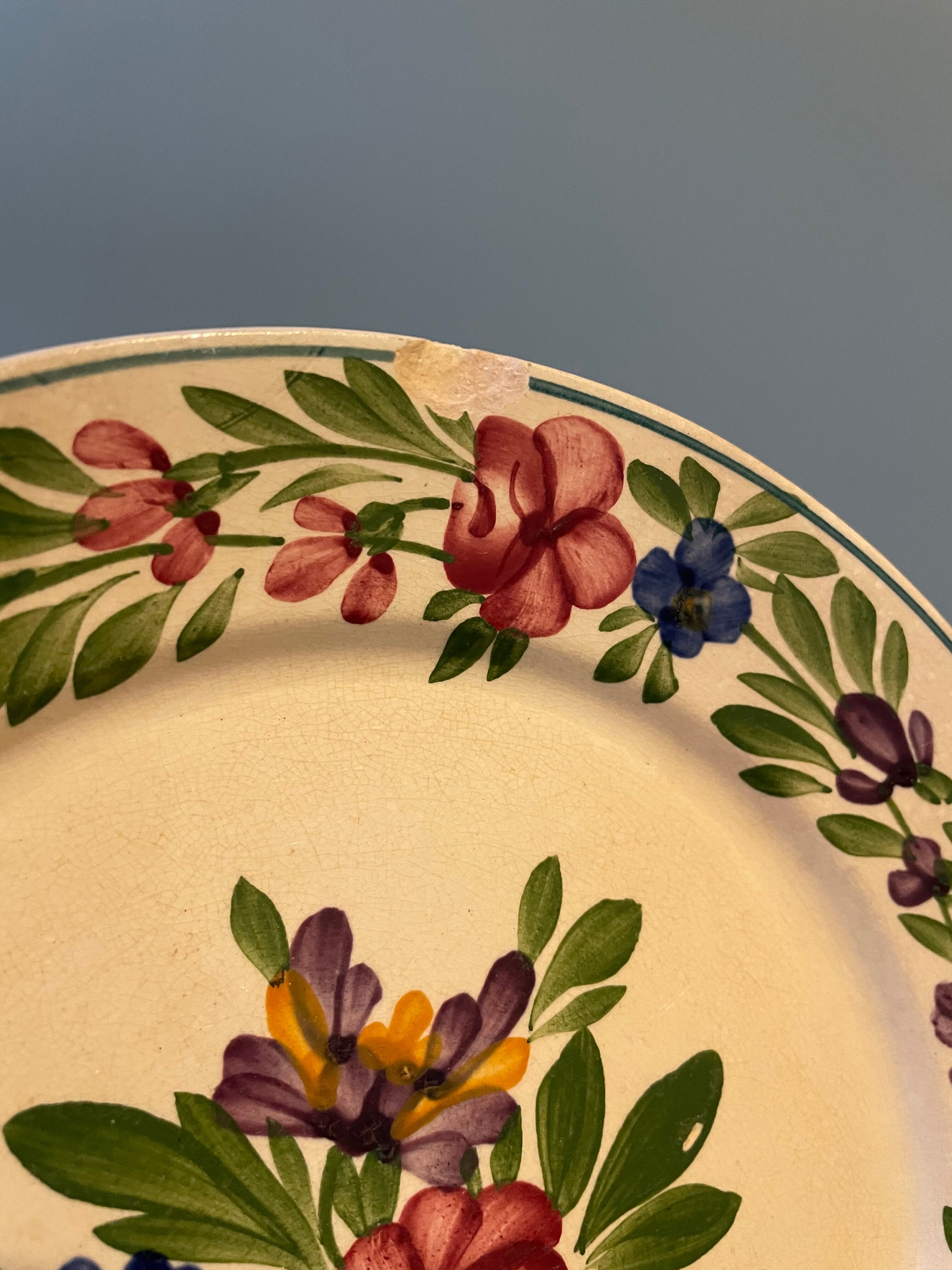 Set of 7 plates in Sarreguemines earthenware, Rusticana model