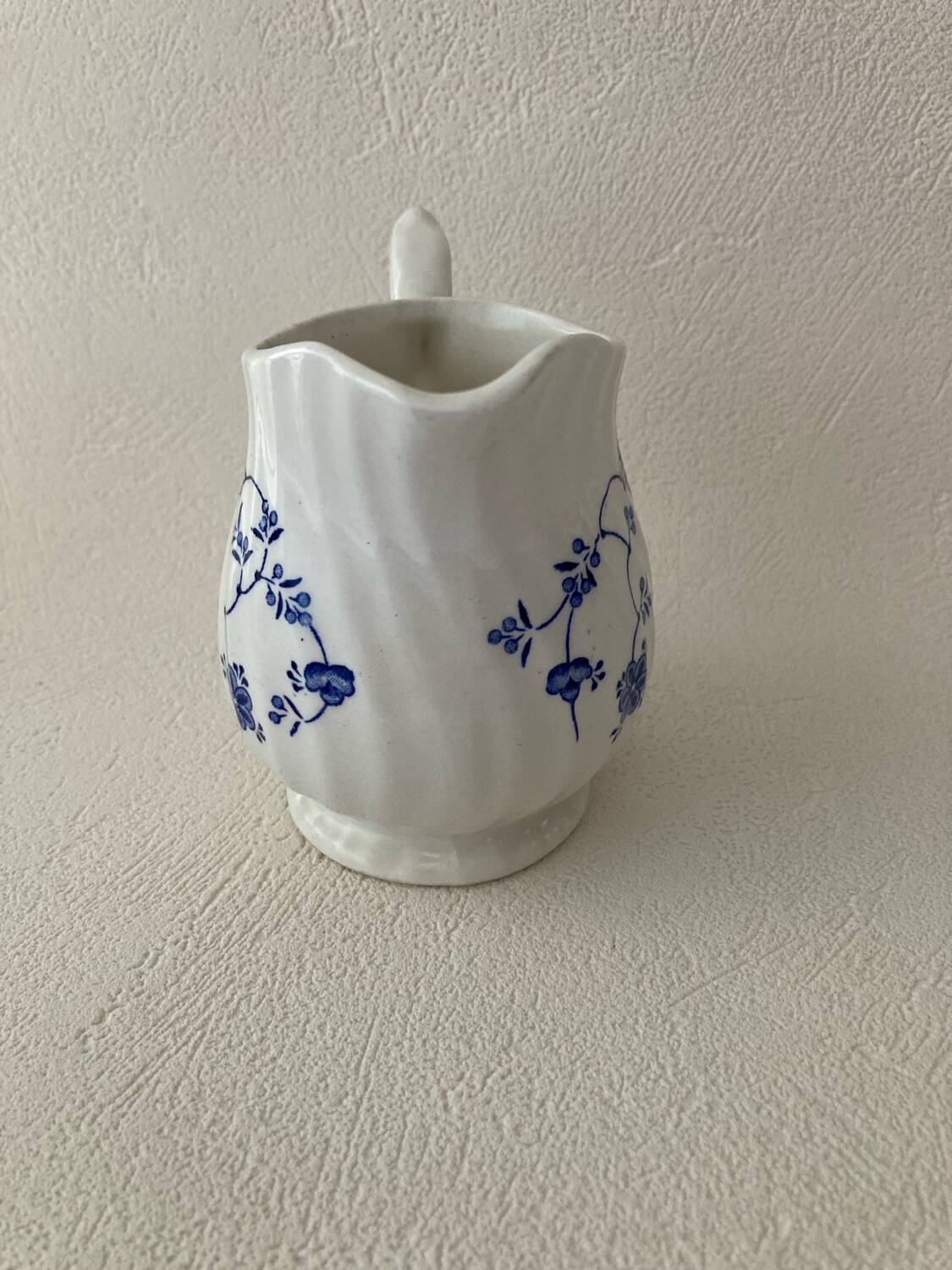 Myott Meakin England Blue Cup Saucer and Milk Jug