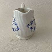 Myott Meakin England Blue Cup Saucer and Milk Jug