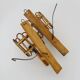 Pair of bamboo rattan lantern wall lights. 50s 60s