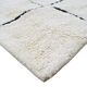 Berber rug 160x230 cm white with black grid.
