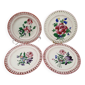 Lot de 4 assiettes décoratif lunéville motif réverbère non noté