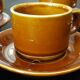 4 bistro coffee cup and sub-cup set 80s