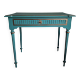 Bureau style Louis XVI peint en bleu sarcelles