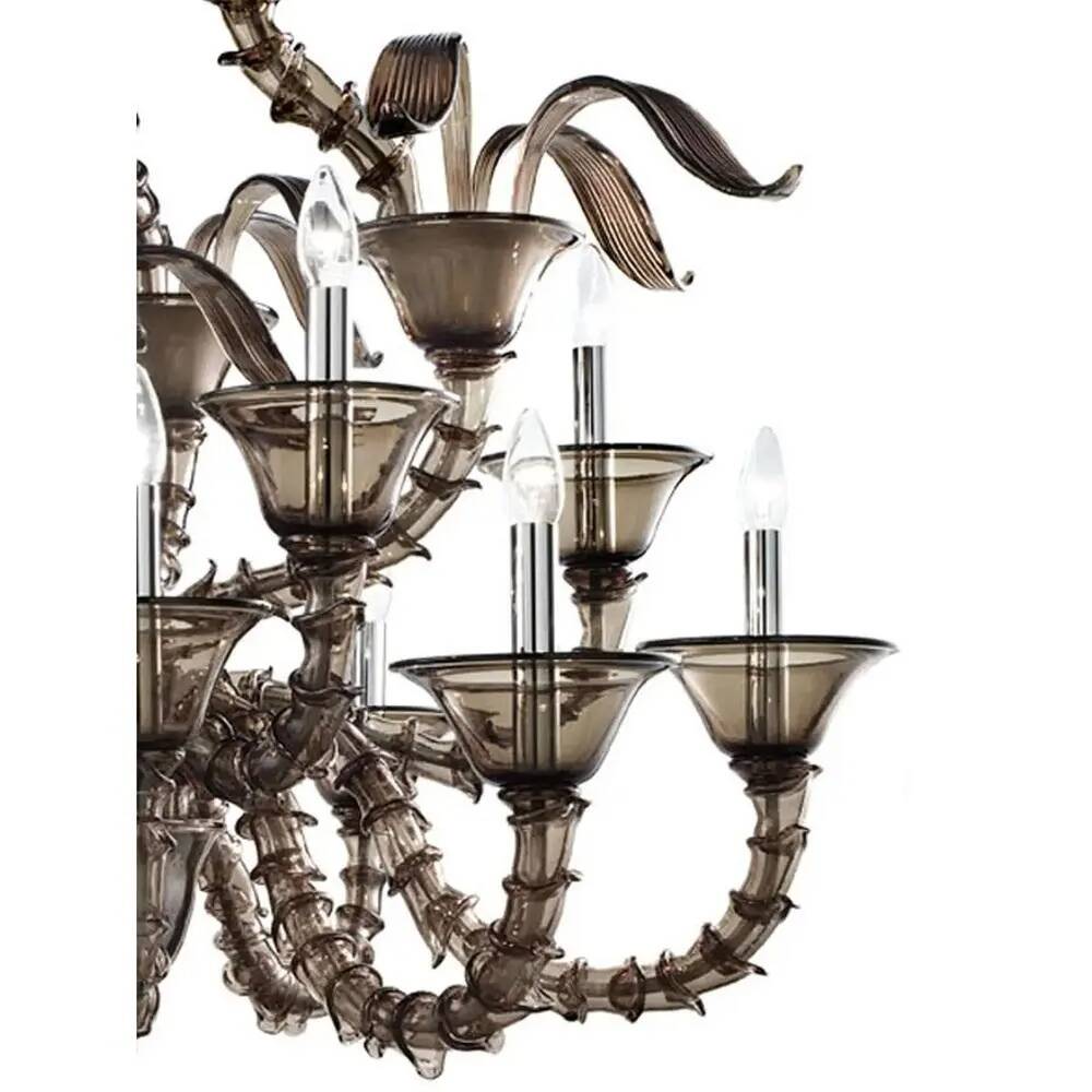 Handcrafted Modern Fumé Murano Glass Chandelier by Simoeng for Simoeng