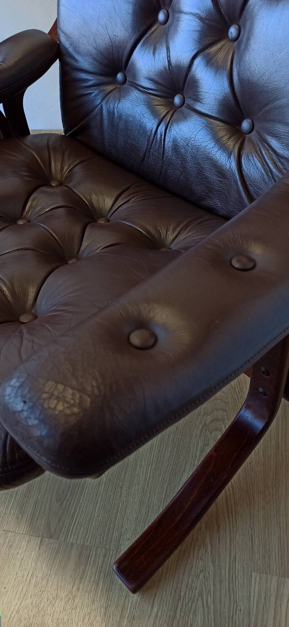 Norwegian Easy Chairs in Leather by Jon Hjortdal, Velledalen. Set of 2.
