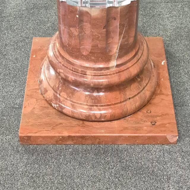 Dinning table by fabianart with 2 doric columns marble & acrylic - italy 1980's