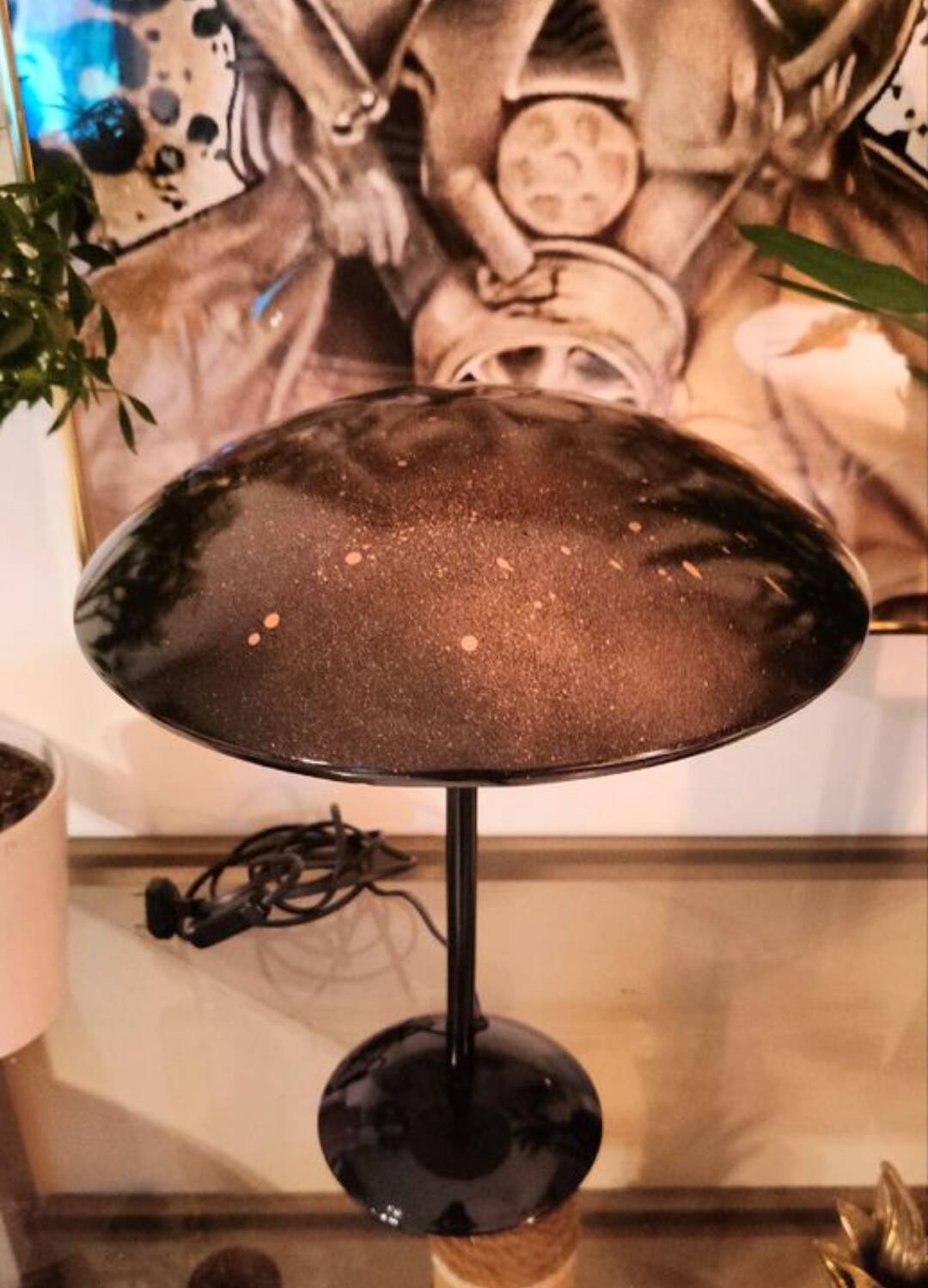 Galaxy black copper mushroom lamp Italy