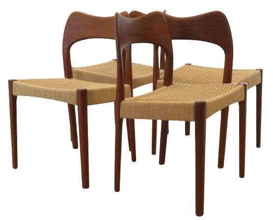 Lot de 4 chaises à manger 'Logster' - Arne Hovmand Olsen