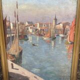 Vue de port signé Xavier Bricard ( 1870-1935)