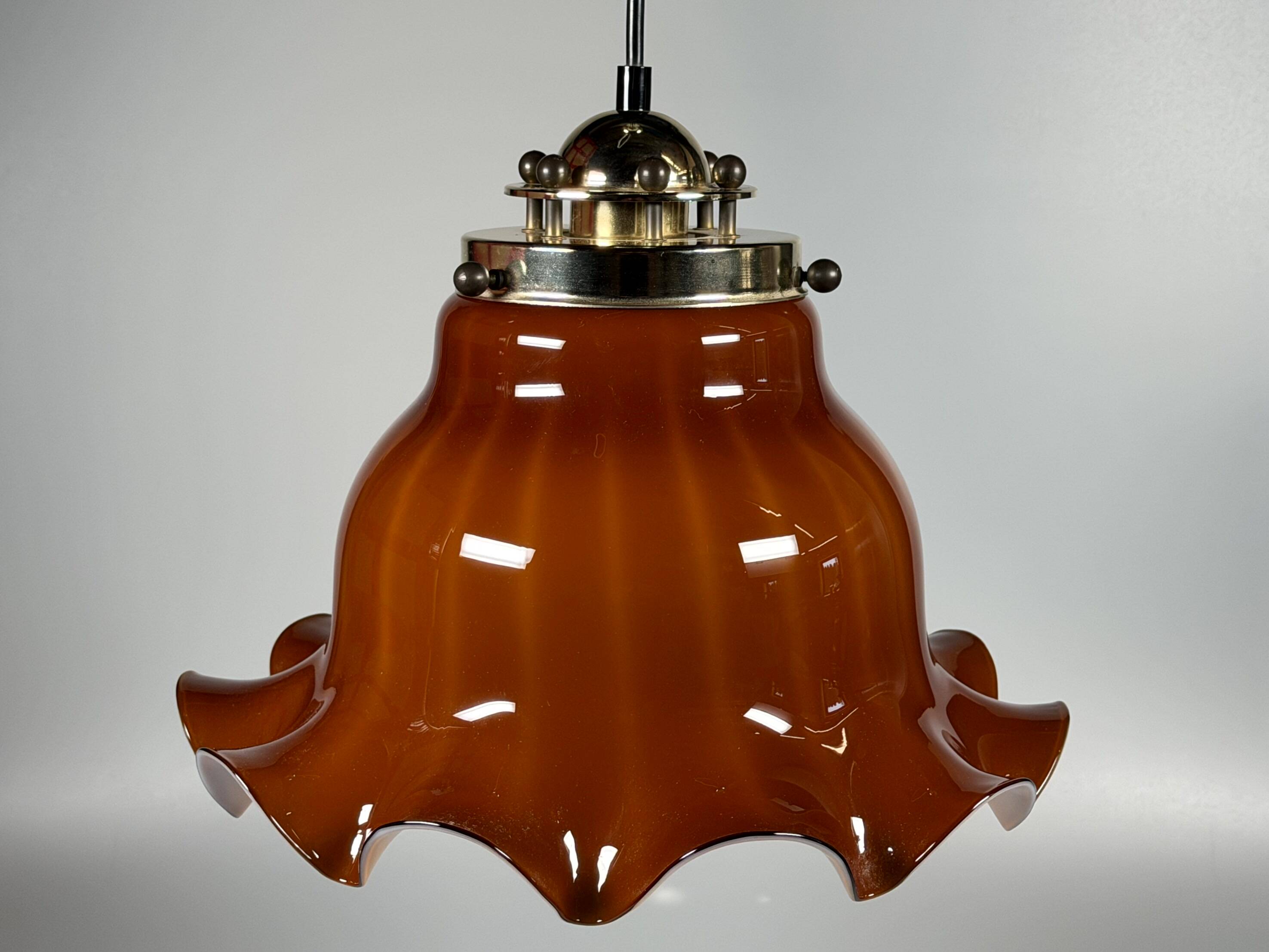 60s 70s Peill & Putzler Germany Ceiling Light Glass Space Age Design