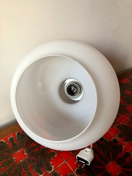 Opaline table lamp lampshade vintage fabric