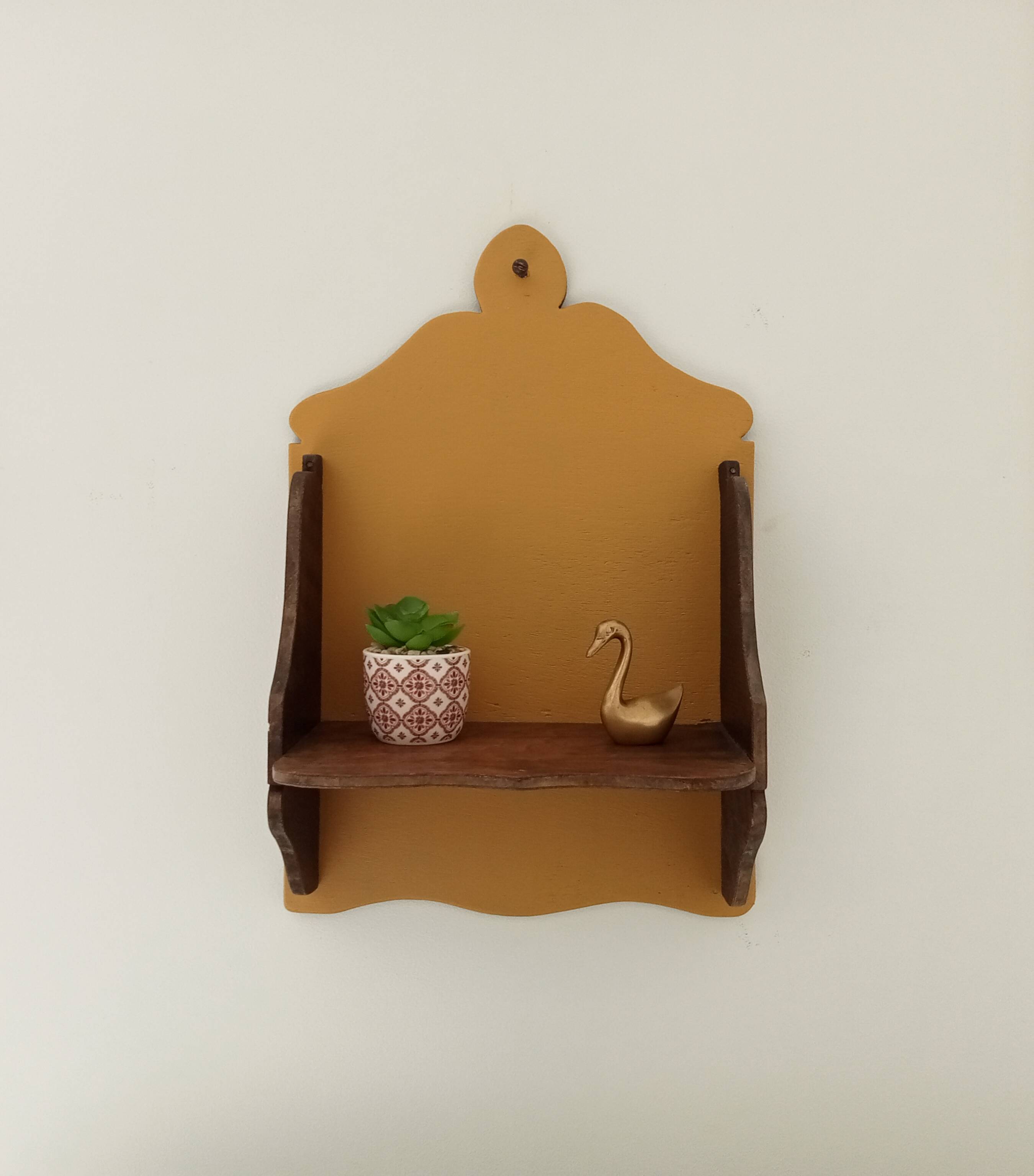 Antique wooden wall shelf