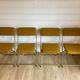 Set of 4 vintage Lafuma CHANTAZUR folding chairs from the 70s in mustard.