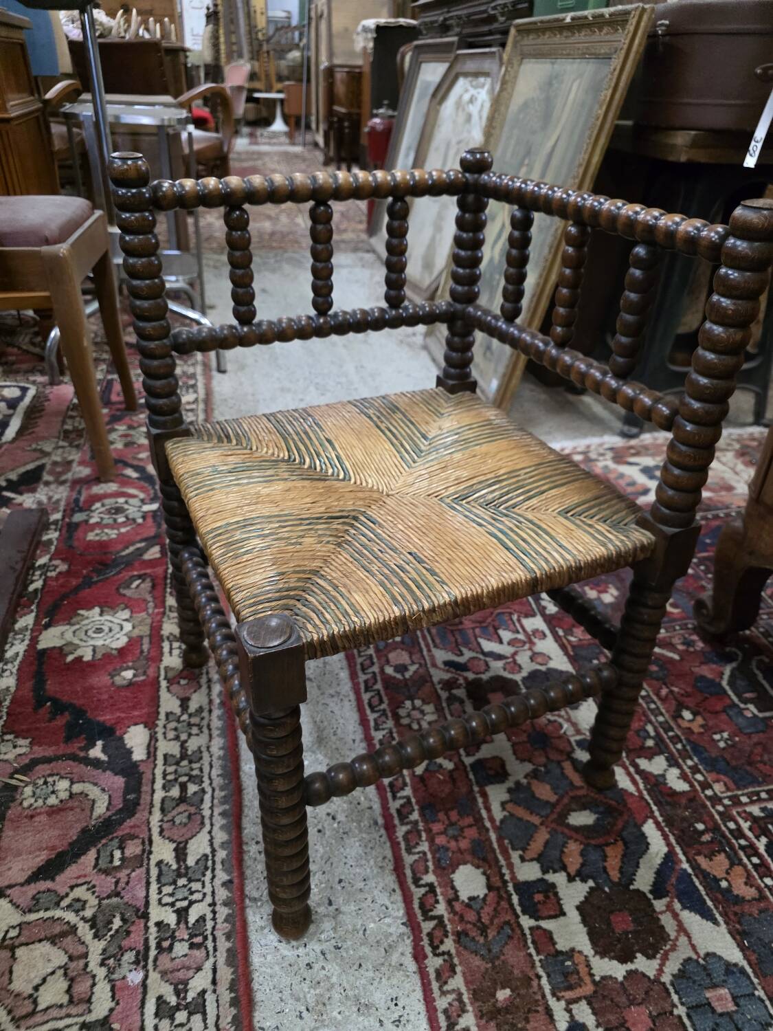 Fireplace corner armchair