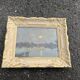 Antique Painting - Night Landscape by the Water and Golden Frame