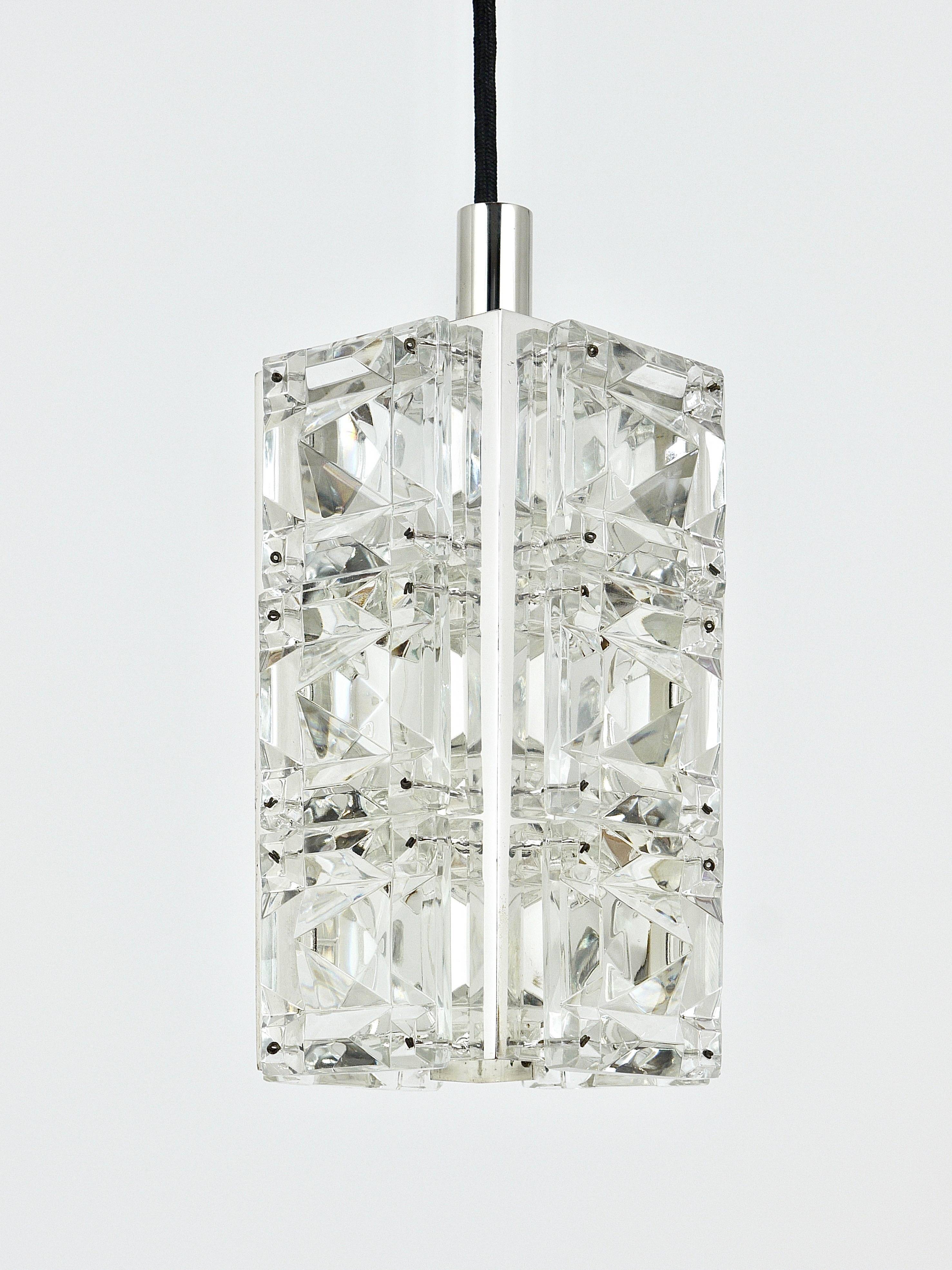 Bakalowits Vienna, up to three faceted crystal pendant lamps, Austria, 1960s