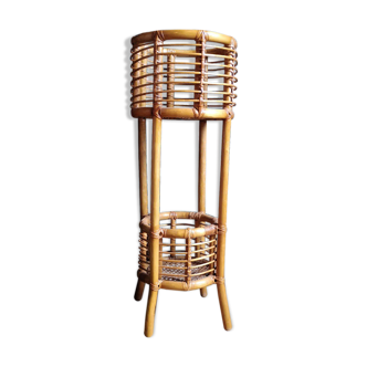 Rattan and caning plant holder