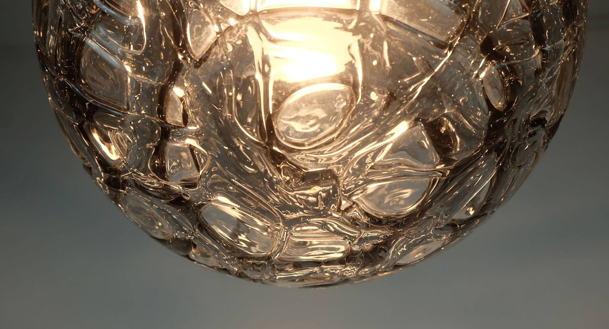 No. 2 of 2 - elegant doria pendant lamp clear and smoke grey 60s 70s