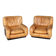 Vintage 20thc pair of italian leather lounge chairs by rossi di albizzate