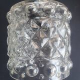 Pair of vintage 1970s glass pendant lights
