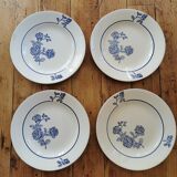 Old St Amand flat plates, blue roses